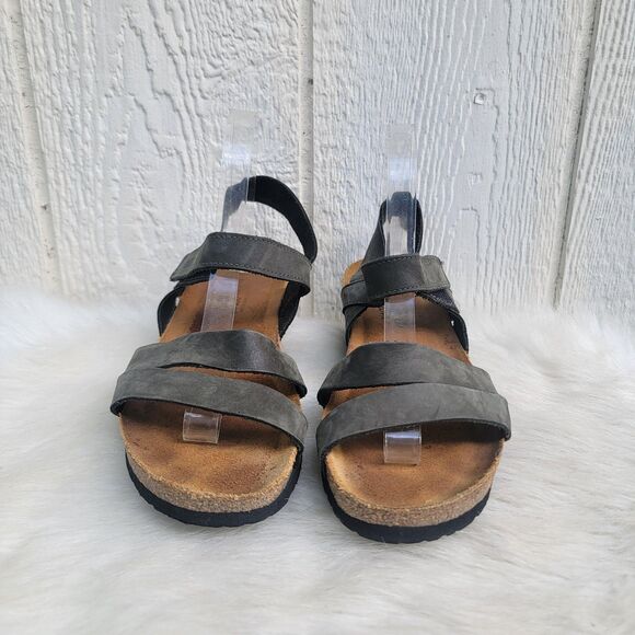 Naot Gray Womens Size 41 US 10 KAYLA Strappy Sandals Cork Comfort Leather - Picture 1 of 6